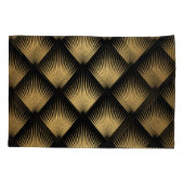 Art Deco, schwarzes goldenes Muster. Kissenbezug (Rückseite)