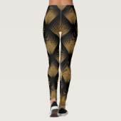 Art Deco, schwarzes goldenes Muster. Leggings (Rückseite)