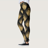 Art Deco, schwarzes goldenes Muster. Leggings (Links)