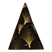 Art Deco: Schwarzes goldenes Muster. Partyhütchen (Rechts)