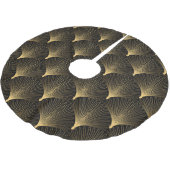 Art Deco: Schwarzes goldenes Muster. Polyester Weihnachtsbaumdecke (Schrägansicht)
