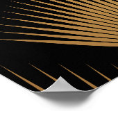 Art Deco, schwarzes goldenes Muster. Poster (Ecke)