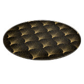 Art Deco: Schwarzes goldenes Muster. Schneidebrett (Ecke)