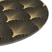 Art Deco: Schwarzes goldenes Muster. Schneidebrett (Ecke)