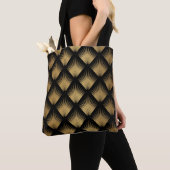 Art Deco, schwarzes goldenes Muster. Tasche (Von Nahem)