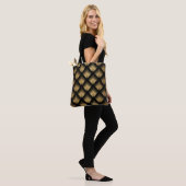 Art Deco, schwarzes goldenes Muster. Tasche (Am Model)