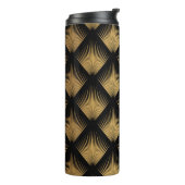 Art Deco, schwarzes goldenes Muster. Thermosbecher (Nach links gedreht)