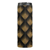 Art Deco, schwarzes goldenes Muster. Thermosbecher (Rückseite)
