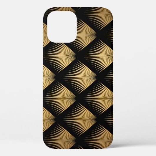 Art Deco, schwarzes Goldmuster. Case-Mate iPhone Hülle (Rückseite)