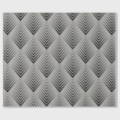 Art Deco Schwarzes Grau Geschenkpapier (Flach)
