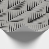 Art Deco Schwarzes Grau Geschenkpapier (Ecke)
