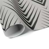 Art Deco Schwarzes Grau Geschenkpapier (Rolleneckpunkt)