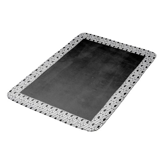 Art Deco Schwarzweiß-Gemusterte Badematte (Schrägansicht)