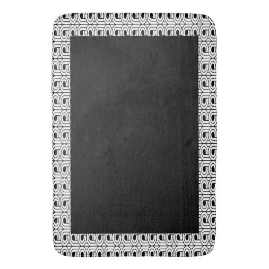 Art Deco Schwarzweiß-Gemusterte Badematte (Vorderseite Vertikal)