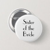 Art Deco Schwester der Braut Hochzeitsbutton Button (Vorne & Hinten)