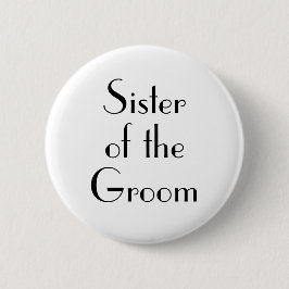 Art Deco Schwester des Groom Wedding Button