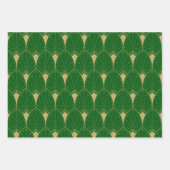 Art Deco Seamless Pattern gold and green Geschenkpapier Set (Vorderseite 3)