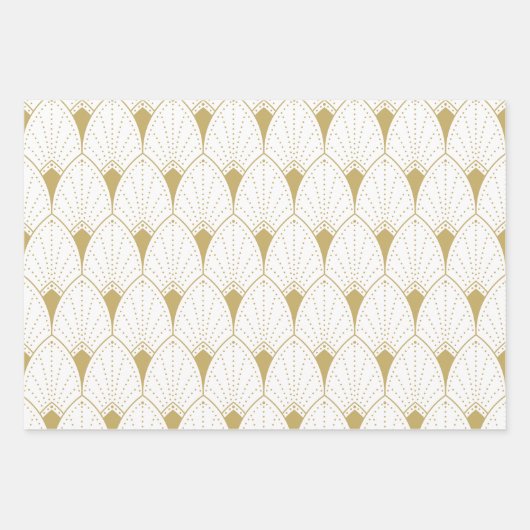 Art Deco Seamless Pattern gold and green Geschenkpapier Set (Vorderseite 2)