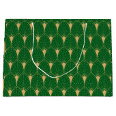 Art Deco Seamless Pattern gold and green Große Geschenktüte (Vorderseite)
