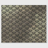Art Deco Seashell Scale Black Imitats Champaigne G Geschenkpapier (Flach)