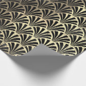 Art Deco Seashell Scale Black Imitats Champaigne G Geschenkpapier (Ecke)