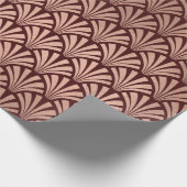 Art Deco Seashells Scales Rose Gold Copper Maroon Geschenkpapier (Ecke)
