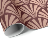 Art Deco Seashells Scales Rose Gold Copper Maroon Geschenkpapier (Rolleneckpunkt)