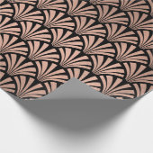Art Deco Seashells Scales Rose Gold Kupfer Schwarz Geschenkpapier (Ecke)