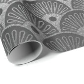 Art Deco Seashells Waves Silver Grey Vip Yacht Geschenkpapier (Rolleneckpunkt)