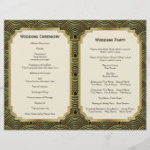 Art Deco seigaiha Kronleuchter Gold Hochzeitsprogr (Rückseite)