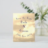 Art Deco Sepia Cloud Save the Date Postkarte (Stehend Vorderseite)