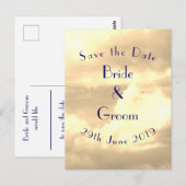 Art Deco Sepia Cloud Save the Date Postkarte (Vorne/Hinten)