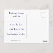 Art Deco Sepia Cloud Save the Date Postkarte (Rückseite)