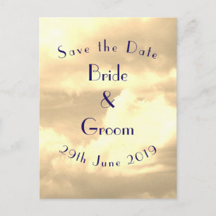 Art Deco Sepia Cloud Save the Date Postkarte