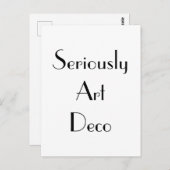 Art Deco Seriös Typografie Postkarte (Vorne/Hinten)