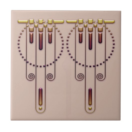 Art Deco "Shades of" Tile Fliese (Vorderseite)