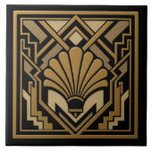 Art Deco Shell Design Fliese (Vorderseite)