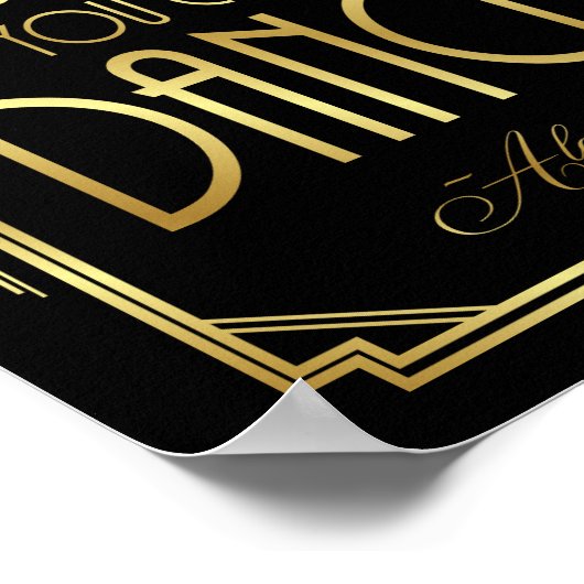 Art Déco SIE KÖNNEN TANZEN - Alkoholsignatur Poster (Ecke)