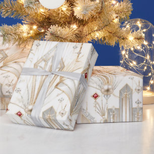 Art Deco Silber-Perl-Weihnachtspapier Geschenkpapier