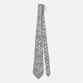 ART DECO SILBER SCHWARZ GEMUSTERTE KRAWATTE (Vorderseite)