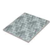 Art Deco Silver Aquamarin Graphic Fliese (Seite)