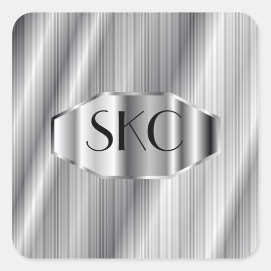 Art Deco Silver Mit Monogramm Stickers (Vorderseite)