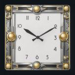 Art Deco silver Quadratische Wanduhr<br><div class="desc">Großartiges Uhrendesign. Du wirst es wie andere Liebe bekommen. Sie können dieses Design auch für andere Produkte verwenden,  die Sie mögen,  oder Ihren Text anpassen und hinzufügen. Folgen Sie mir für mehr. Vielen Dank. Ich wünsche Ihnen einen schönen Tag.</div>