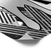 Art Deco Silver Wedding Jubiläum Party Willkommen Poster (Ecke)