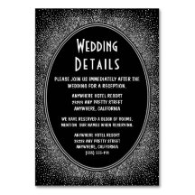Art Deco Silver Wedding Reception Beilagen Karten