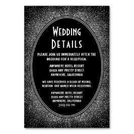 Art Deco Silver Wedding Reception Beilagen Karten