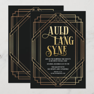 Art Deco Silvesterparty-Einladung Einladung