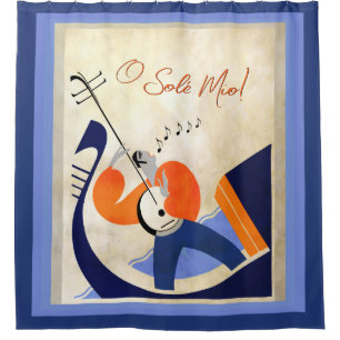 Art Deco singender Gondoliere O Sole Mio Duschvorhang
