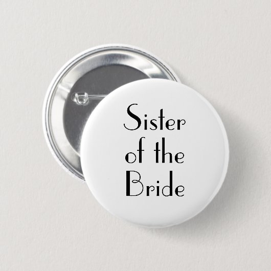 Art Deco Sister of the Bride Wedding Button (Vorne & Hinten)