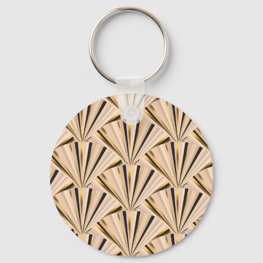 Art-Déco-Skala: Geometrischer Goldener Glamour Schlüsselanhänger (Vorderseite)